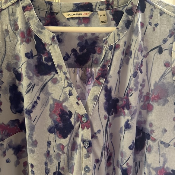 Isaac Misrahi Live Printed Pebble Knit Semi-Fitted Short Sleeve Dress Size XL - Picture 2 of 4